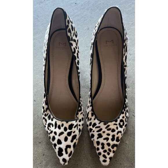 Marc Fisher Cheetah Print Heels Size 9M Block Heel Haircalf Pumps Classic Luxury - Picture 3 of 12